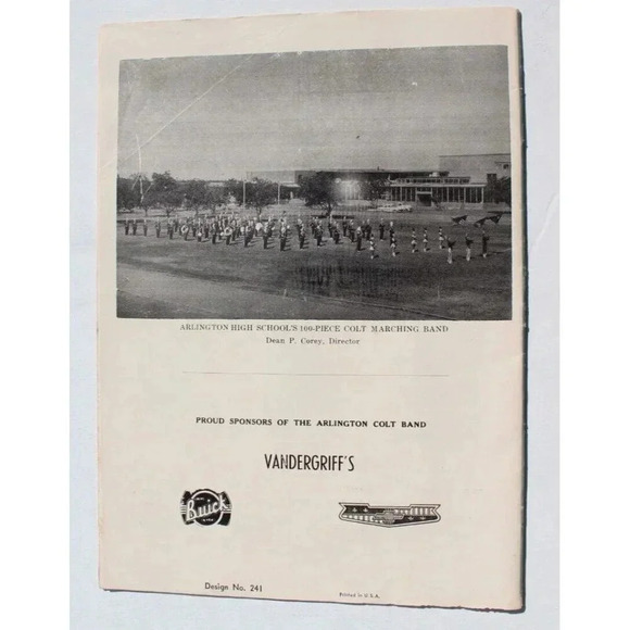 Vintage 1956 ARLINGTON COLTS vs Denison High School FOOTBALL Program - Picture 3 of 3